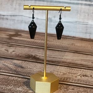 Black Coffin Halloween Dangle Earrings